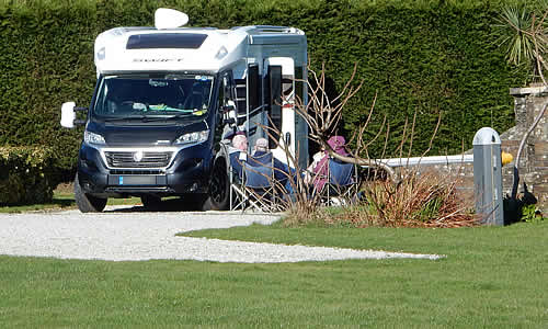 Generous touring pitches for caravans, mobile homes and tents